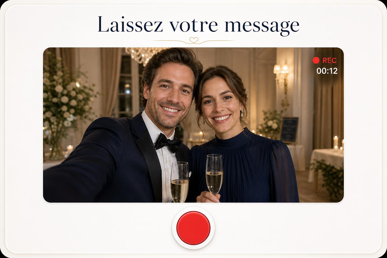 Invités enregistrant un selfie vidéo pour les mariés